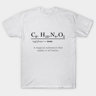 Caffeine, Chemical formula, Coffee Chemistry T-Shirt